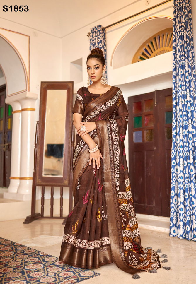 Shades S1848 Printed Cotton Sarees Catalog
